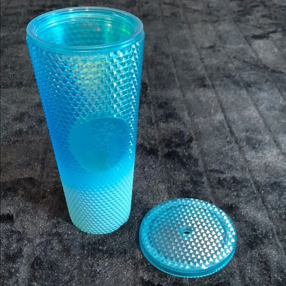Starbucks Winter 2023 Glacier Blue Ombre GRADIENT Studded Tumbler Cold Cup 24 oz